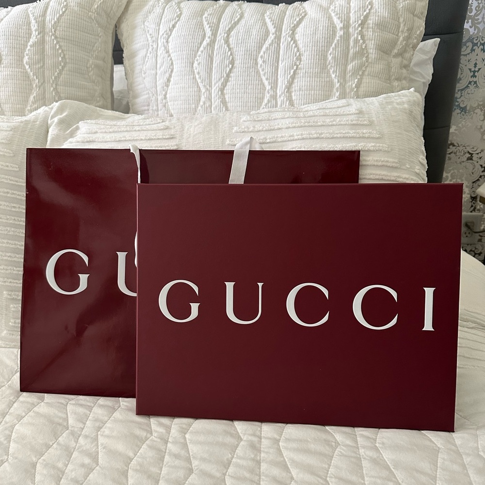 Gucci Shopping Bag, Gift Box, Ribbon and receipt holder